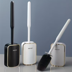 Silicone Toilet Brush Set with Ventilated Holder