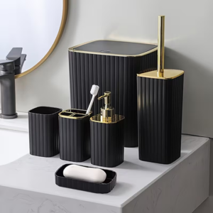 6-Piece Black Bathroom Accessories Set