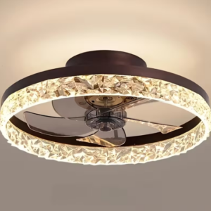 LED tri-color variable light ceiling fan