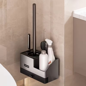 Vacuum Suction Cup Toilet Brush Wall-Mounted Set