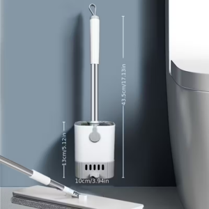 Wall-Mounted Toilet Brush Set with Long Handle